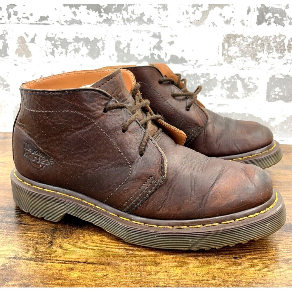Dr  Martens Chukka Boots Men 8 US Ankle Dark Brown Leather Lace Up Mid Top Doc